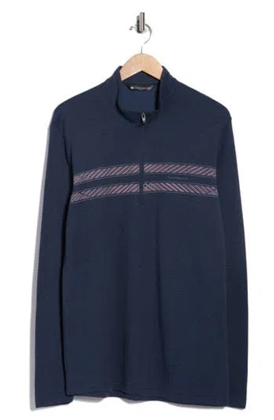 Travismathew Continent Edge Quarter Zip Pullover In Blue