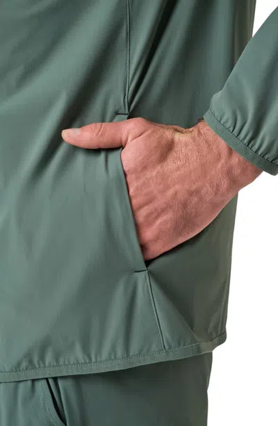 Travismathew Court Ready Colorblocked Hooded Performance Jacket In Balsam Green