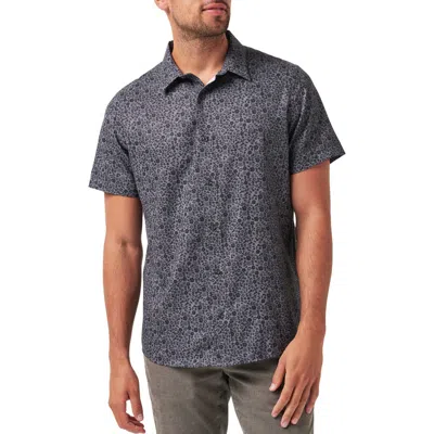 Travismathew Cut Above Short Sleeve Button-up Shirt In Black
