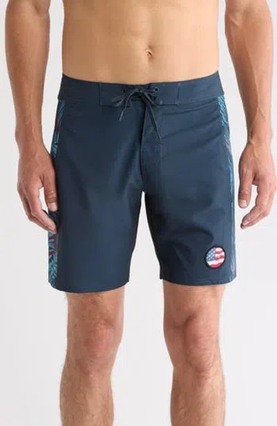 Travismathew Dawns Early Light Board Shorts In Blue Nights