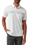Travismathew Day Pass Chest Stripe Polo In White
