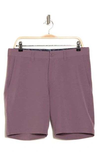 Travismathew Days & Days Flat Front Stretch Shorts In Purple