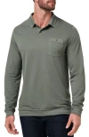 Travismathew December First Long Sleeve Pocket Polo In Green