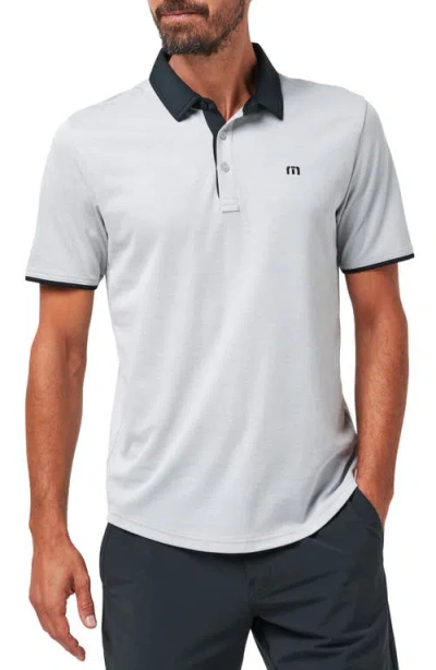Travismathew Deep Start Polo In Heather Light Grey/black