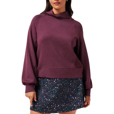 Travismathew Delightful Funnel Neck Sweatshirt In Heather Winetasting