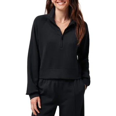 Travismathew Delightful Half Zip Pullover In Heather Black