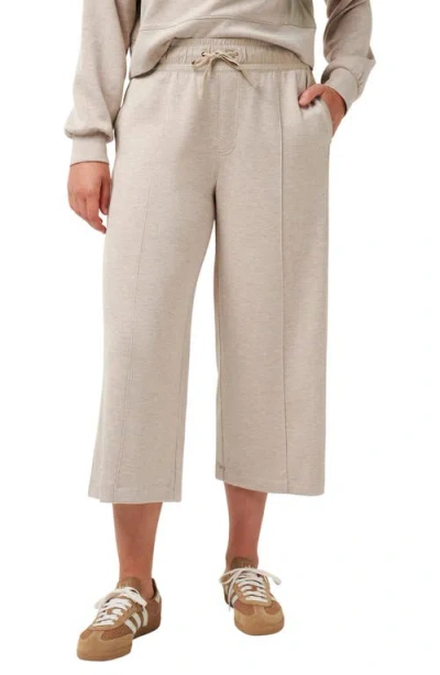 Travismathew Delightful Wide Leg Crop Pants In Heather Taupe