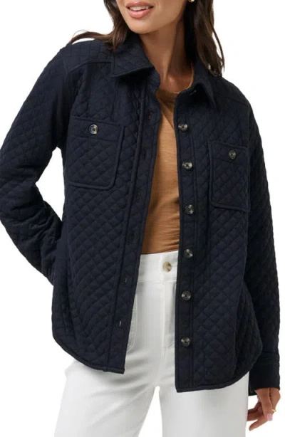 Travismathew Diamond Quilted Shacket In Black