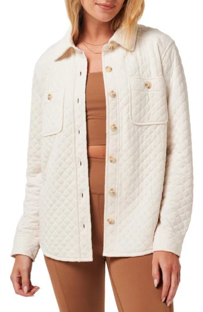 Travismathew Diamond Quilted Shacket In Eggnog