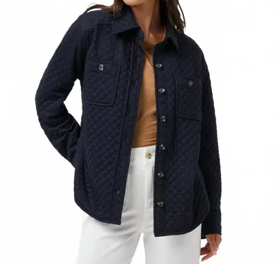 Travismathew Diamond Quilted Shacket In Black In Blue