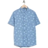 Travismathew Dine And Drive Short Sleeve Button-up Shirt In Heather Quiet Harbor