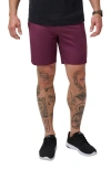Travismathew Drive-in Movie 8-inch Flat Front Stretch Shorts In Mauve Wine