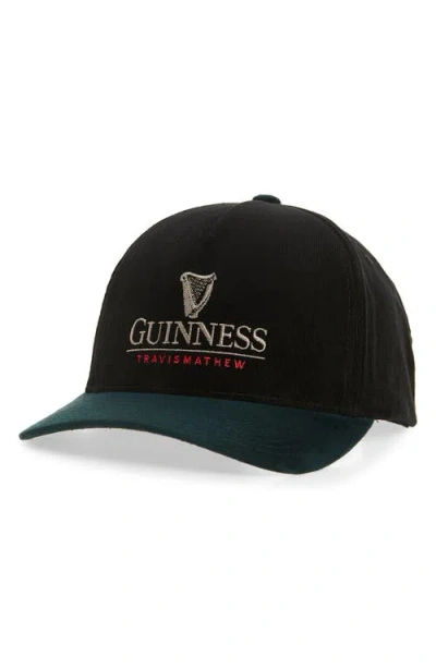 Travismathew Dublin Draught Embroidered Adjustable Baseball Cap In Black