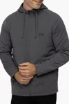 Travismathew Every Amenity Full Zip Hooded Golf Jacket In Grey Pinstripe In Multi