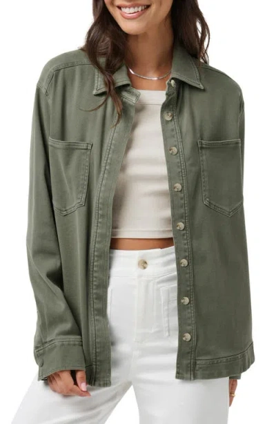 Travismathew Everyday Twill Shacket In Clover