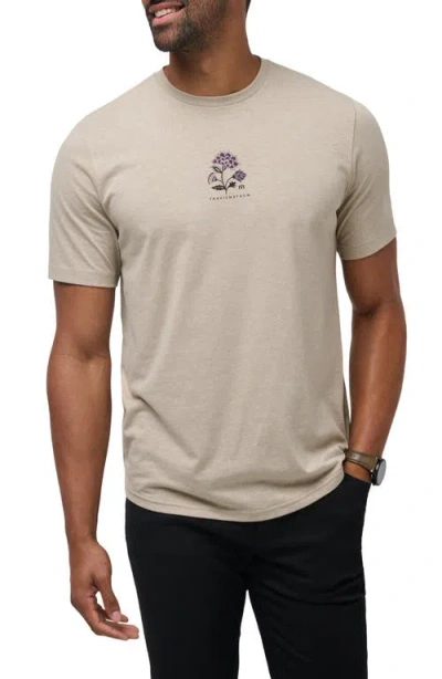 Travismathew Fading Sunlight Cotton Blend Graphic T-shirt In Heathered Oxford Tan