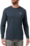 Travismathew Favorite Place Long Sleeve Cotton Graphic Pocket T-shirt In Black