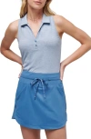 Travismathew Featherweight Active Polo Tank In Heather Moonlight Blue