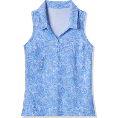 Travismathew Featherweight Active Racerback Polo In Granada Blue Multi