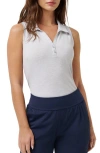 Travismathew Featherweight Active Sleeveless Polo In Heather Light Grey