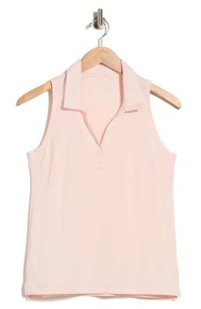 Travismathew Featherweight Active Sleeveless Polo In Pink