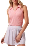 Travismathew Featherweight Active Sleeveless Polo In Heather Porcelain Rose