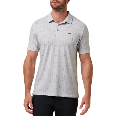 Travismathew Featherweight Deco Print Polo In Gray