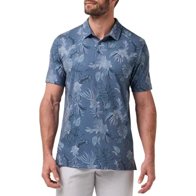 Travismathew Featherweight Floral Polo In Blue