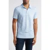 Travismathew Featherweight Mist Leaf Print Polo In Heather Dusty Blue