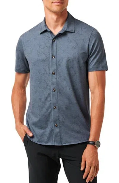Travismathew Featherweight Tides Short Sleeve Button-up Shirt In Blue