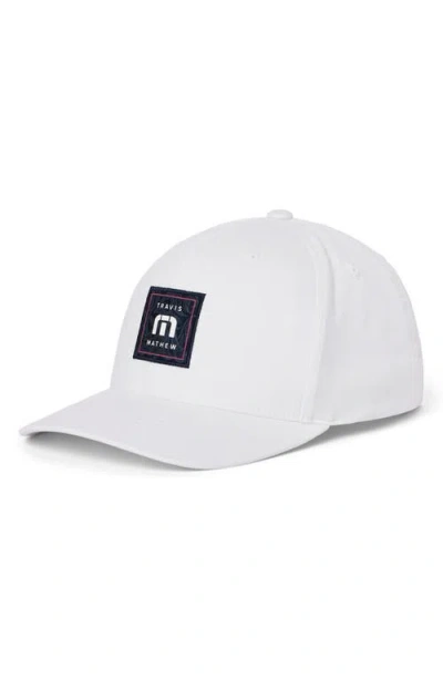 Travismathew Final Boarding Six-panel Snapback Cap In White