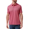 Travismathew Final Call Chest Stripe Piqué Polo In Rose Wine