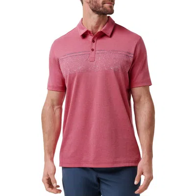 Travismathew Final Call Chest Stripe Piqué Polo In Rose Wine