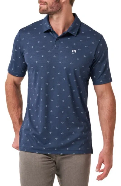Travismathew Final State Geo Pattern Polo In Metallic