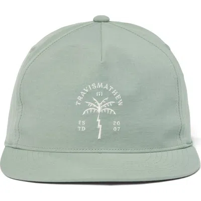 Travismathew Finally There Embroidered Snapback Baseball Cap In Green