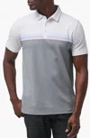 Travismathew First Timer Stripe Colorblock Polo Shirt In White In White