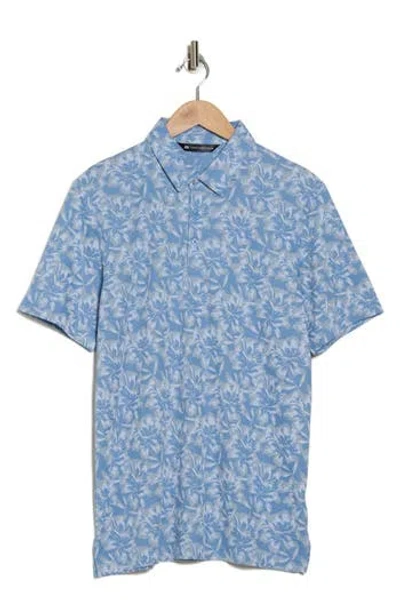 Travismathew Five Oh No Logo Golf Polo In Quiet Harbor