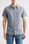 Travismathew French Rivera Short Sleeve Button-up Shirt In Gray