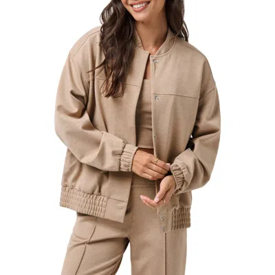 Travismathew Friday Ponte Bomber Jacket In Brown