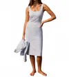 Travismathew Friday Ponte Midi Dress In Heather Brunnera Blue In Blue