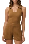 Travismathew Friday Ponte Sleeveless Polo In Brown
