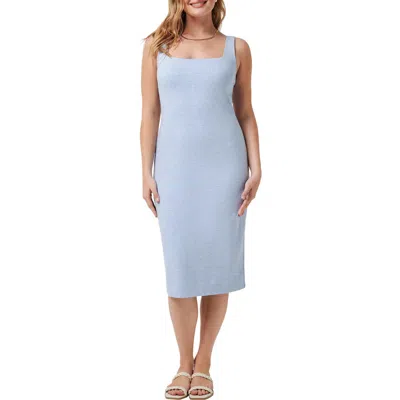 Travismathew Friday Sleeveless Ponte Midi Dress In Heather Brunnera Blue
