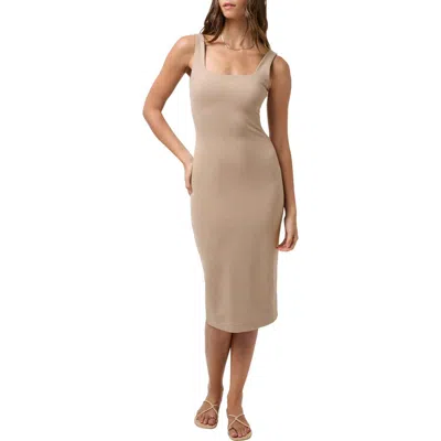Travismathew Friday Sleeveless Ponte Midi Dress In Heather Portabella
