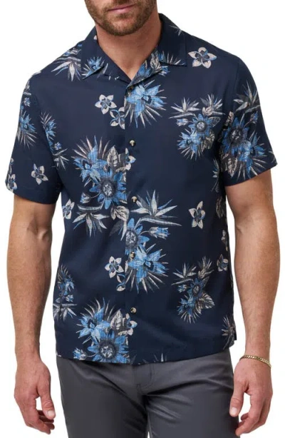 Travismathew Frigate Floral Camp Shirt In Total Eclipse