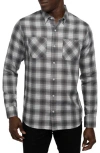 Travismathew Give It A Try Plaid Button-up Shirt In Heather Grey