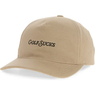 Travismathew Golf Sucks Six-panel Snapback Cap In Brown
