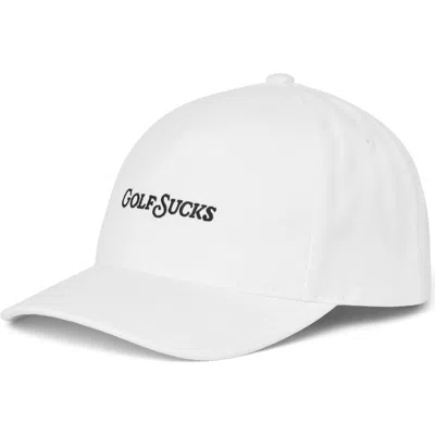 Travismathew Golf Sucks Six-panel Snapback Cap In White