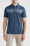 Travismathew Good Good Acropolis Chest Stripe Polo In Blue