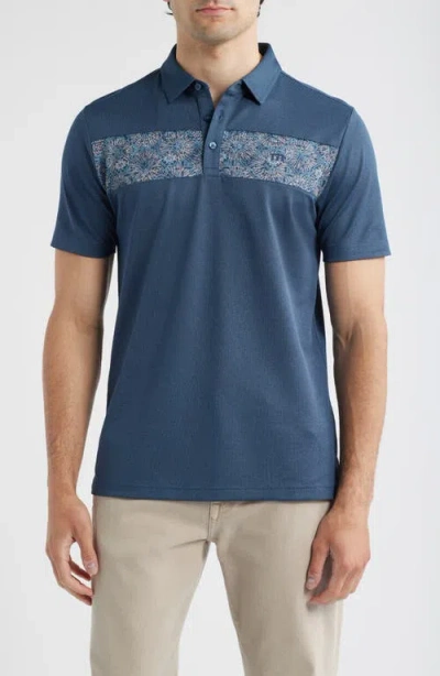 Travismathew Good Good Acropolis Chest Stripe Polo In Blue
