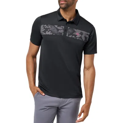 Travismathew Good Good Chest Stripe Polo In Black